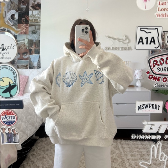 grey and blue shell prisana bay hoodie - Picture 1 of 6